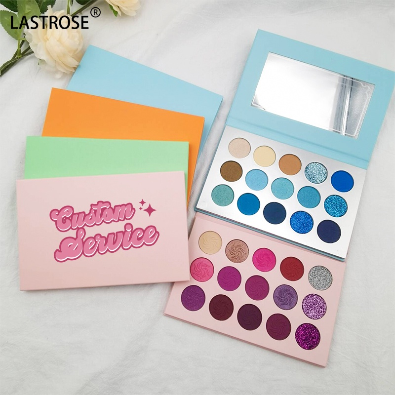 niedrige MOQ Eigenmarke wasserdichte vegane 15-farbige Lidschatten-Palette hochpigmentierte Make-up-Palette Lidschatten-Paletten