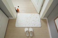 Tapis et tapis en soie dorée, motif marbre, bleu et or, fourrure de lapin, tapis de sol décoratif