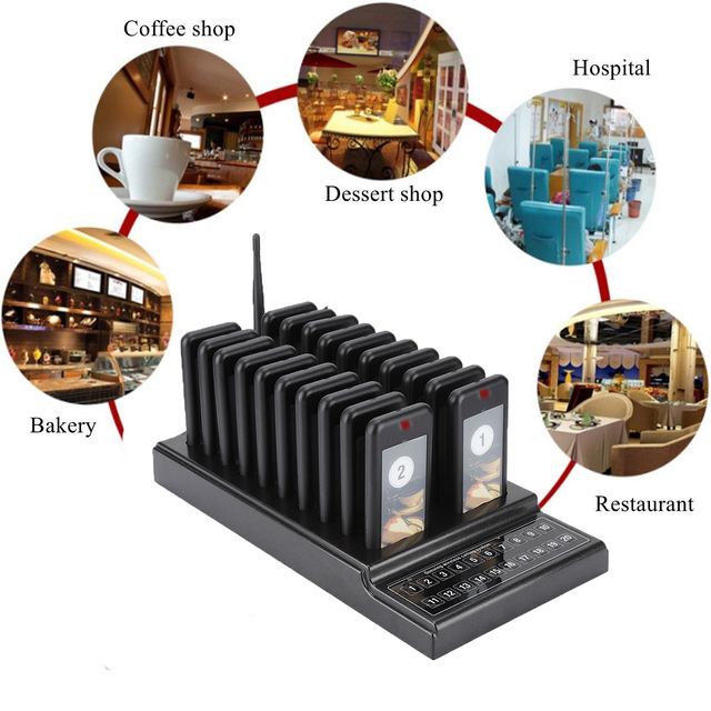 Wireless Restaurant Guest Pagers Restaurant Paging Waiter Pager Receiver Pager Beeper Service Calling System With Screen Cafe