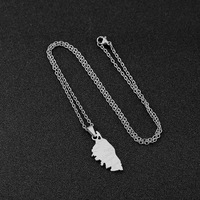 Acier inoxydable France Corse Île Carte Chaîne Collier Plaqué Or 18K Émail La Corse Drapeau Carte Korsika Pendentif Chaîne Collier