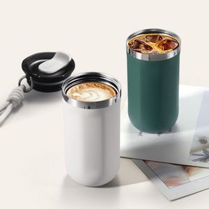 แก้วกาแฟสแตนเลส 304 ขนาด 17 ออนซ์ 350 มล. 500 มล. เคลือบสีฝุ่น เก็บอุณหภูมิ สำหรับเดินทาง พร้อมสายสะพาย  โลโก้สั่งทำได้ - Product Image 3