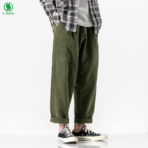 Automne pantalons pour hommes Original rétro velours <span class=keywords><strong>côtelé</strong></span> vêtements amples avec basique Cargo pantalons décontractés hommes - Product Image 4
