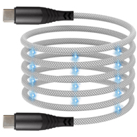 Ukalun-Câble de charge magnétique USB C vers USB C, 1.2m, 100W, 20V, 5A, nylon et aluminium