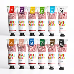 Gxin p010t12 DIY handmade graffiti ngón tay sơn Kit 60ml 12 màu sắc nghệ thuật chuyên nghiệp Nguồn cung cấp ngón tay sơn cho trẻ em