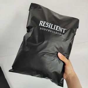 Matte Black Shipping Bags with White Print Gradient Mailer Bag- Custom Poly Mailers for Streetwear & Apparel - Product Image 5