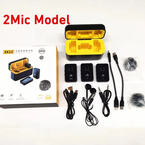 Professionelles Studio-<span class=keywords><strong>Video</strong></span> 4-Mikrofon Omnidirektionales SX13 Drahtloses Mikrofonset SX12 Ansteckmikrofon für iPhone Android Live-Stream - Product Image 5