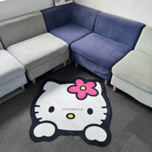 Thảm trải sàn hoạt hình mèo dễ thương, chống trơn trượt, bán buôn, dành cho phòng bé gái, thảm lông xù mềm mại, dày dặn cho phòng khách - Product Image 1