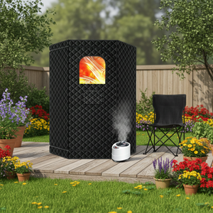 Mobile Modern <b>Portable</b> Indoor Outdoor Apartment Villa Garden 2 Person Steam Dry Sauna Tent Kit - Product Image 1