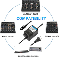 Console de mixage 18V 350ma Adaptateur secteur Connecteur 3 broches Entrée 110V Prise US Prise 16W Type de sortie CC