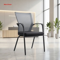 Chaises de réunion de bureau exécutif empilables pour invités latéraux, salle d'attente, avec 4 pieds