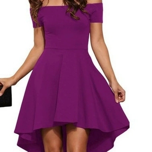 Europa y América 2026 Nuevo Vestido Corto de Mujer con Hombro Descubierto y Manga Corta, Estilo Swing, de <span class=keywords><strong>Gran</strong></span> Vuelo - Product Image 3