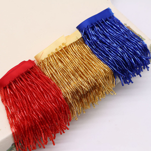 Aksesoris renda jahit DIY lebar 10cm, renda panjang warna emas dan perak untuk kostum, gaun, tirai, rumbai, pinggiran manik-manik, pita kain - Product Image 5