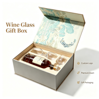 Boîte cadeau magnétique personnalisée pour vin avec insert en mousse, emballage en papier pour bouteille de vin, boîtes d'emballage personnalisées pour verres à vin
