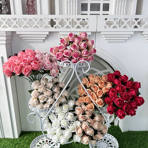 Flores Artificiales Queyiyi, Rosas de Seda, 18 Piezas, Capullos de Rosa en Forma de Corazón, Decoración para Bodas y Hogar - Product Image 3