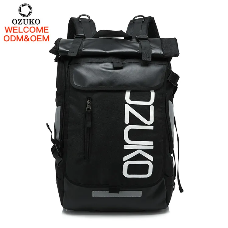 Ozuko 8020 अनुकूलित बैग लैपटॉप बैग कस्टम लोगो निविड़ अंधकार खेल लंबी पैदल यात्रा बैग डेरा डाले हुए विरोधी चोरी बैग पुरुषों