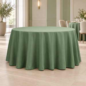 Mantel de Poliéster Verde Oliva Personalizado de 120 Pulgadas, Fácil de Cuidar, para Hoteles, Banquetes, Resorts, Eventos, Alquiler, Proveedor Mayorista - Product Image 1