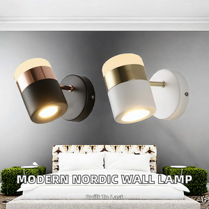 Applique murale LED postmoderne nordique pour chambre à coucher, construction en aluminium, montage en surface, design moderne - Product Image 2