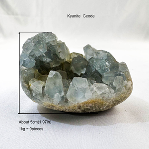 Prezzo all'ingrosso di alta qualità naturale grezzo <span class=keywords><strong>pietra</strong></span> curativa Kyanite <span class=keywords><strong>Geode</strong></span> per Fengshui decorazione - Product Image 4
