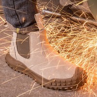 Chaussures de protection du travail Anti-impact Anti-crevaison Semelle en caoutchouc antidérapante pour hommes Chaussures de sécurité au travail résistantes à l'usure
