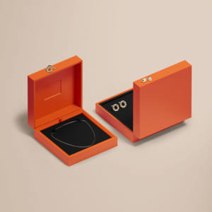 Customized logo for high-end purple Pu <b>leather</b> ring box and jewelry packaging box - Product Image 3