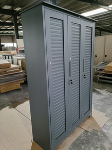 Armoire de rangement extérieure en métal robuste à 2/3 portes, imperméable, résistante au soleil, à la décomposition et à l'humidité, armoire à outils, armoire de rangement - Product Image 6