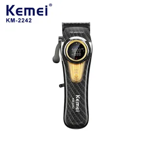 Kemeiプロフェッショナルバリカンkm-2242ブラシレスモーター理髪店使用調整可能なカッターヘッドバリカントリマー
