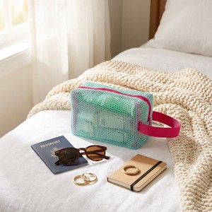 Sac de rangement en maille - <span class=keywords><strong>Pochette</strong></span> de voyage transparente et colorée pour cosmétiques et articles essentiels - Product Image 4
