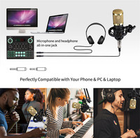 V9 Audio Soundkarten set USB Externer Sound adapter Headset Mikrofon Streamer Live Broadcast Zubehör für PC Telefon Computer