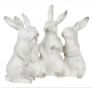 Figurines en quartz de lapin en polyrésine, 5 pièces, blanc - Product Image 1
