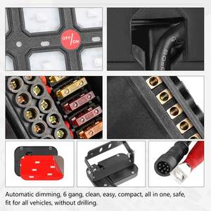 Caja de Interruptor táctil universal <span class=keywords><strong>Panel</strong></span> de interruptor de <span class=keywords><strong>6</strong></span> bandas Caja de <span class=keywords><strong>control</strong></span> de Circuito del sistema de relé electrónico - Product Image 3