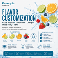 Mélange d'électrolytes Greenpie pour l'hydratation, saveur agrumes tropicaux, sachet individuel, poudre d'hydratation portable à emporter