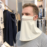 Masque de protection solaire intégral anti-UV en soie glacée de polyester uni pour femme Suameja, voile de protection solaire tendance à col court