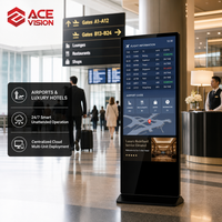 ACEVISION 32-86 İnç Ayaklı Dijital Tabela 4K Android Reklam Ekranı Kiosku Alışveriş Merkezi İçin