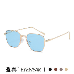 Yingtai Eyewear Metal <b>Square</b> <b>Sunglasses</b> Gold Frame UV400 Protection Unisex Fashion Style - Product Image 5