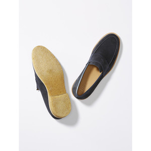 Mocassins en daim bleu, semelle en caoutchouc crêpe - Product Image 2
