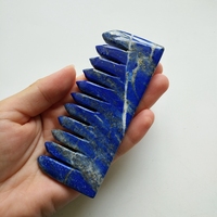 HY Nouveau Peigne en Pierre de Jade et Lapis Lazuli, Outil de Massage du Cuir Chevelu, Grattoir Facial, pour Tête Entière, SPA et Thérapie d'Acupuncture