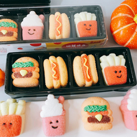 Best verkochte halal fruit smaak marshmallow fastfood frietjes burger milk tea vorm zachte zoete suikerspin