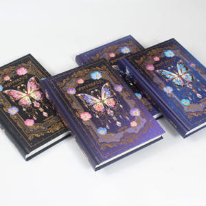 Оптовая продажа A5 в твердом переплете Ретро Бабочка Арт блокнот креативная студентка девушка милое украшение журнала цветная иллюстрация внутренней страницы - Product Image 4