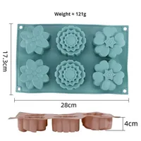 Moule à gâteau en silicone en forme de fleur, écologique, résistant à la chaleur, 1 pièce, pour chocolat, fondant, artisanat, fabrication maison, DIY, gelée, gâteau