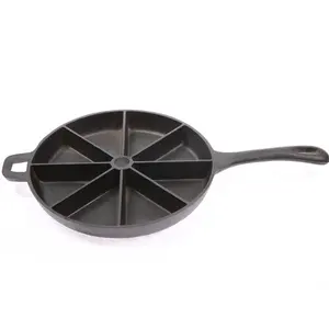 Cast Iron Wedge Pan Segitiga Individu Dibagi Kue Pie Slice Baking Pan