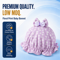 Bonnet à Volants Tendance pour Bébé Fille, Motif Floral, Faible MOQ, Prix Usine, Vente en Gros