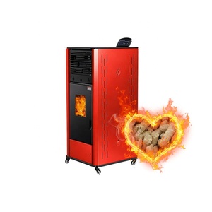 Estufa de Pellets de Biomasa de Buena Calidad y Económica, Calentador de Aire con Fuego Real, Estufa de Pellets de Madera Independiente - Product Image 1