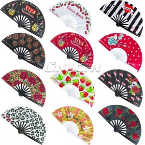 Venta caliente personalizado impreso portátil papel bambú Personal plegable DIY sublimación ventilador de mano con Logo impresión luz en la oscuridad - Product Image 2