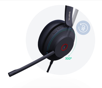 Yealink UH37 Dynamic EQ Double microphone avec écran acoustique 300 °   Microphone rotatif avec bras articulé, casque filaire USB