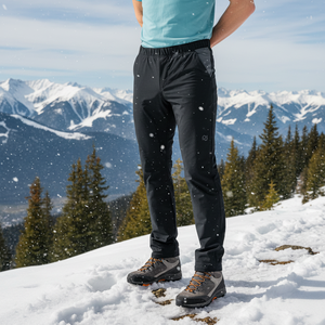 Pantaloni leggeri per Sport invernali Arunzo da uomo traspiranti taglie forti Softshell pantaloni antivento stampati in poliestere intrecciato a pieghe in vita - Product Image 3