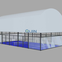 Fabricant de systèmes de toiture pour terrains de padel, installations sportives extérieures sur mesure, structure en acier, solution en verre de sécurité QJIN
