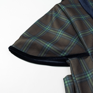 <span class=keywords><strong>Cappotto</strong></span> Casual da Donna con Colletto a Tacca, Motivo a Quadri <span class=keywords><strong>Verde</strong></span>, Manica Corta, Moda - Product Image 6