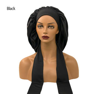 <span class=keywords><strong>Bonnet</strong></span> de nuit en satin personnalisable, réversible, double couche, en soie satinée, pour adulte, extra large, avec logo - Product Image 5