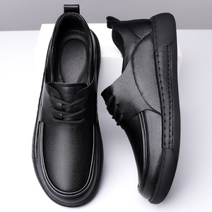 รองเท้าหนังผู้ชายสีน้ำตาลแบบผูกเชือกส้นแบนใส่ทำงานลำลองใส่ทำงานในสำนักงานวัยรุ่นอายุ 18-40 ปี - Product Image 4