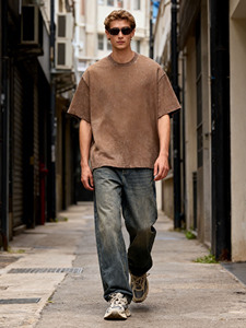 <span class=keywords><strong>T</strong></span>-shirt homme rétro délavé, coupe lourde, grande taille, épaules tombantes, <span class=keywords><strong>t</strong></span>-shirts de marque pour hommes, prê<span class=keywords><strong>t</strong></span> pour les marché<span class=keywords><strong>s</strong></span> US et UE, vente en gros - Product Image 4
